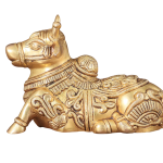 Superfine Brass Nandi Engraved 8" - Divine Shiva Vehicle Sacred Sculpture | Jaipurio